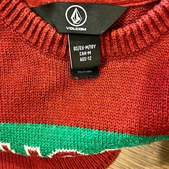 Volcom Kids Boy's Strange Eggnog Sweater. Color: Blood Red. Size MD (10-12). - Picture 4 of 6